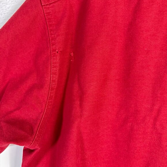 Cabelas Ducks Unlimited Red Denim Shirt Mens L Distressed Button Up Long Sleeve - Picture 11 of 14